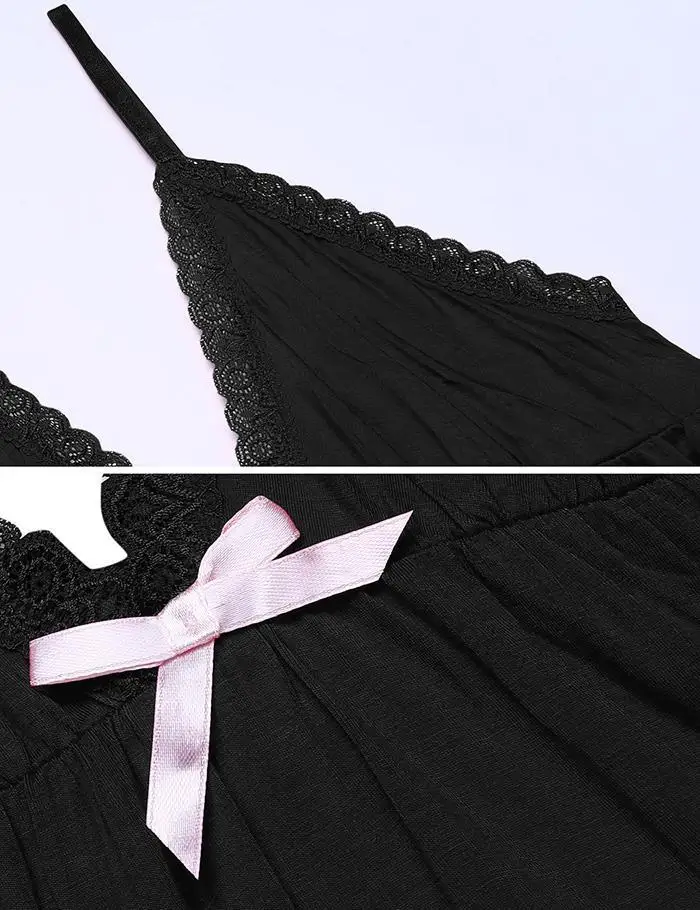 Женская ночная рубашка Avidlove с v-образным вырезом и бретельками, кружевная ночнушка из кусков, летнее женское сексуальное нижнее белье с v-образным вырезом