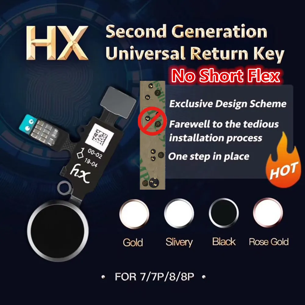 

AYJ Universal Home Button Flex for iPhone 7 8 Plus Return Home Function Solution 3rd Generation Black White Rose Gold JC GK