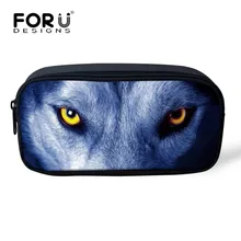 Винтажная сумка для косметики для женщин Прохладный животных волк печати составляют мешок творческий школы обувь мальчиков пенал для девочек на молни