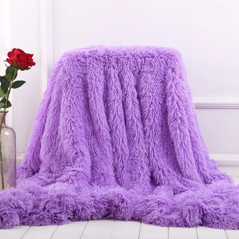 38 роскошное длинное плюшевое одеяло Фланелевое лохматое Флисовое одеяло супер мягкое теплое зимнее покрывало для кровати дивана путешествия
