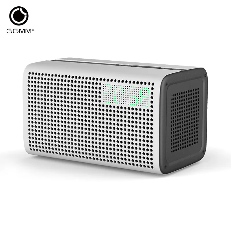 GGMM E3 Bluetooth Wireless FM Radio Speaker WiFi Sound System Digital Clock HiFi Subwoofer Speakers Music Player USB Charging