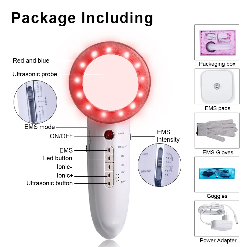 6 в 1 ультразвуковая кавитация EMS массажер для похудения тела потеря веса Липо антицеллюлитный жиросжигатель гальванический инфракрасный