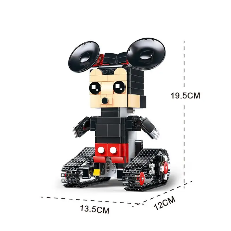 

Rc Action Anime Figure 13043 Robot Remote Control Mickey Mouse Crawler Building Blocks Kits Technic Toys Gift Bricks