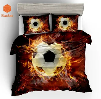

3Pcs Printed Firing Football Bedding Set Soft Polyester Twin Full King Queen Duvet Cover with pillowcases Quilt Cover SJ208