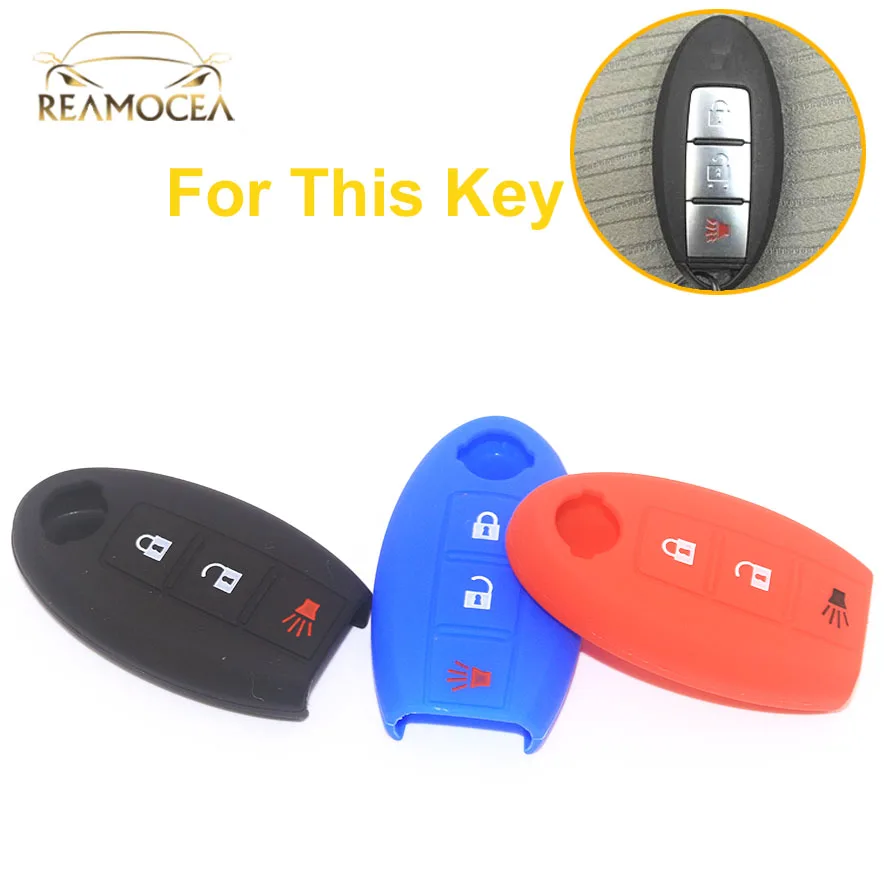 

Reamocea Silicone 3 Button Remote Key Fob Case Cover Shell Fit For Nissan Murano Rogue TIIDA/Versa Hatchback Pathfinder Leaf