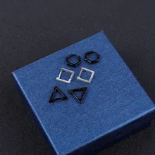 2 шт. модные панк-рок треугольные квадратные шестигранные титановые серьги из нержавеющей стали для мужчин и женщин кольцо для пирсинга серьги пирсинг, серьги Bijoux