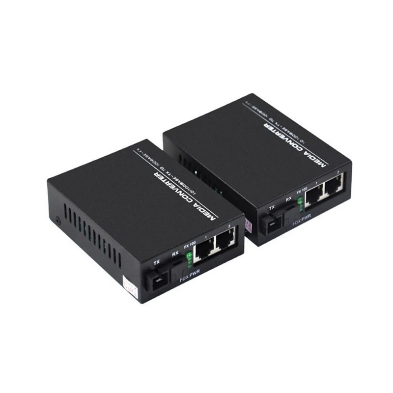 1 пара одномодовый волоконно оптический медиаконвертер 10/100 м порт и 2 RJ45 Netlink
