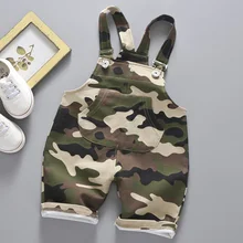 Повседневная летняя одежда для маленьких мальчиков и девочек; Roupas; камуфляжная одежда в полоску для малышей; Детские хлопковые комбинезоны; шорты; Pantalones От 1 до 4 лет