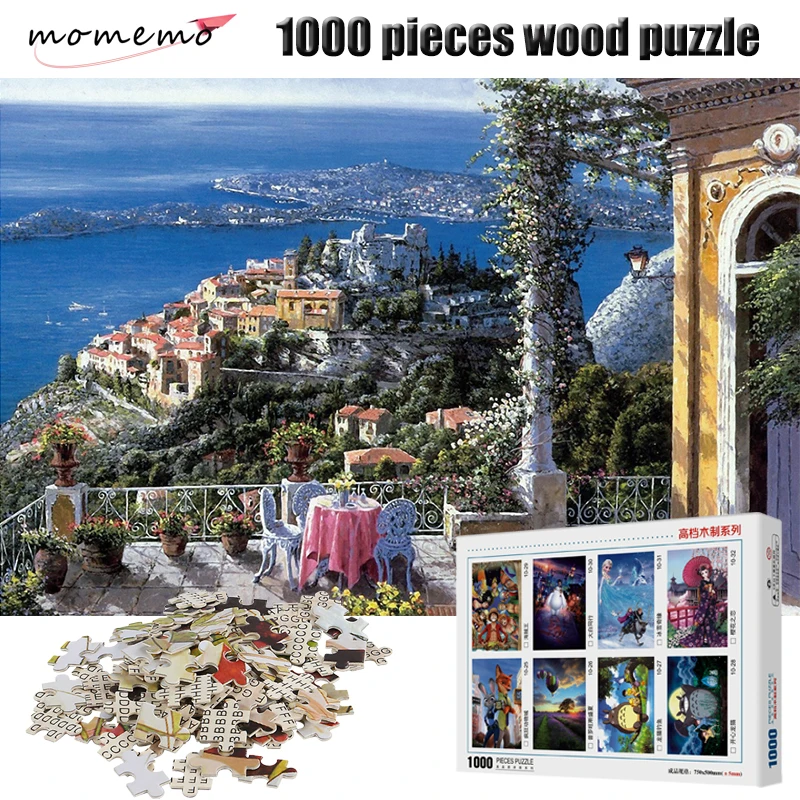 

MOMEMO Beautiful Sea View Puzzle 1000 Pieces Landscape Jigsaws Puzzles High Definition Adult Decompression Puzzle Children Toys