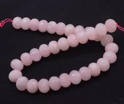Розовый кварц Рондел Грановитая 16*12 мм 15 "для DIY ювелирных изделий Свободные Шарики FPPJ оптовая продажа бусы природа драгоценного камня
