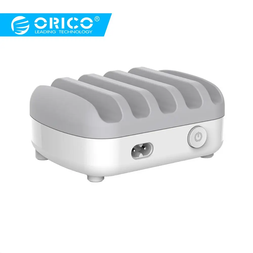 

ORICO USB Charger 5 Ports 5V 2.4A 40W Charging Station Desktop Smart Phone Tablet Charger with Stand for iphone 7 plus charger