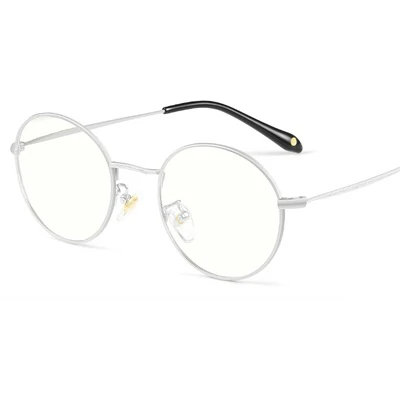 MORAKOT, мужские очки из чистого титана, оправа, анти-синий луч, близорукость, оптические очки, ультра-светильник, круглая оправа, очки унисекс, F008288 - Цвет оправы: Silver 1.56