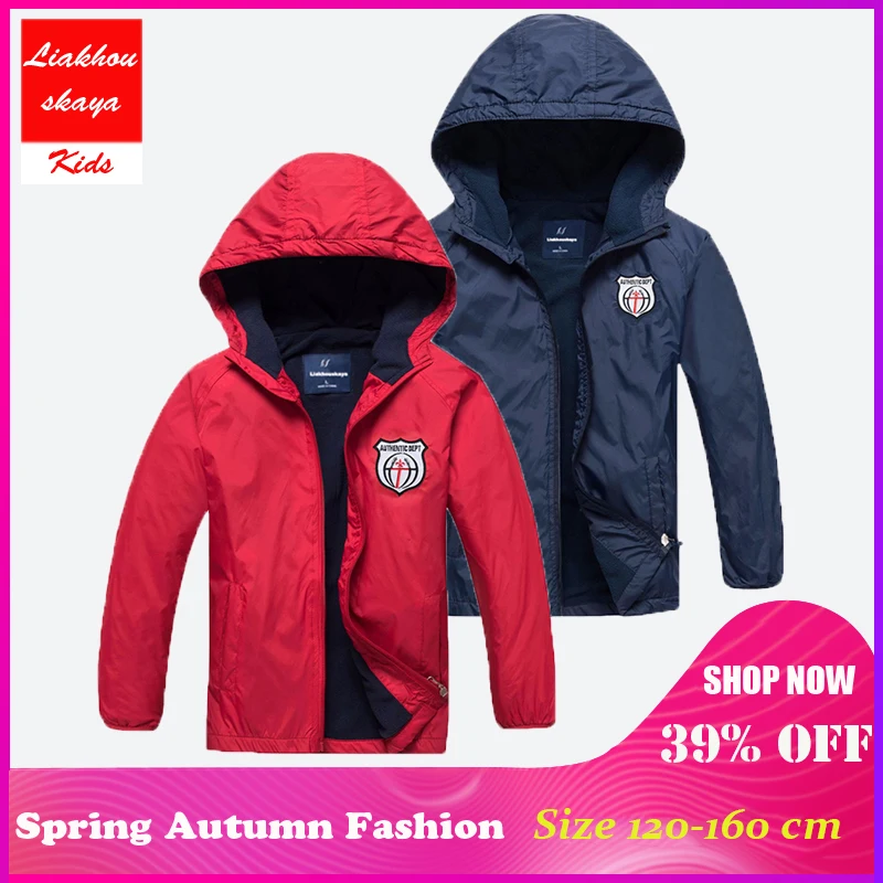 

Liakhouskaya 2019 Spring Jacket Children Water Proof Jacket For Boy Teenage Kids Outerwear Warm Coat With Fleece Hoodies 4-13Y