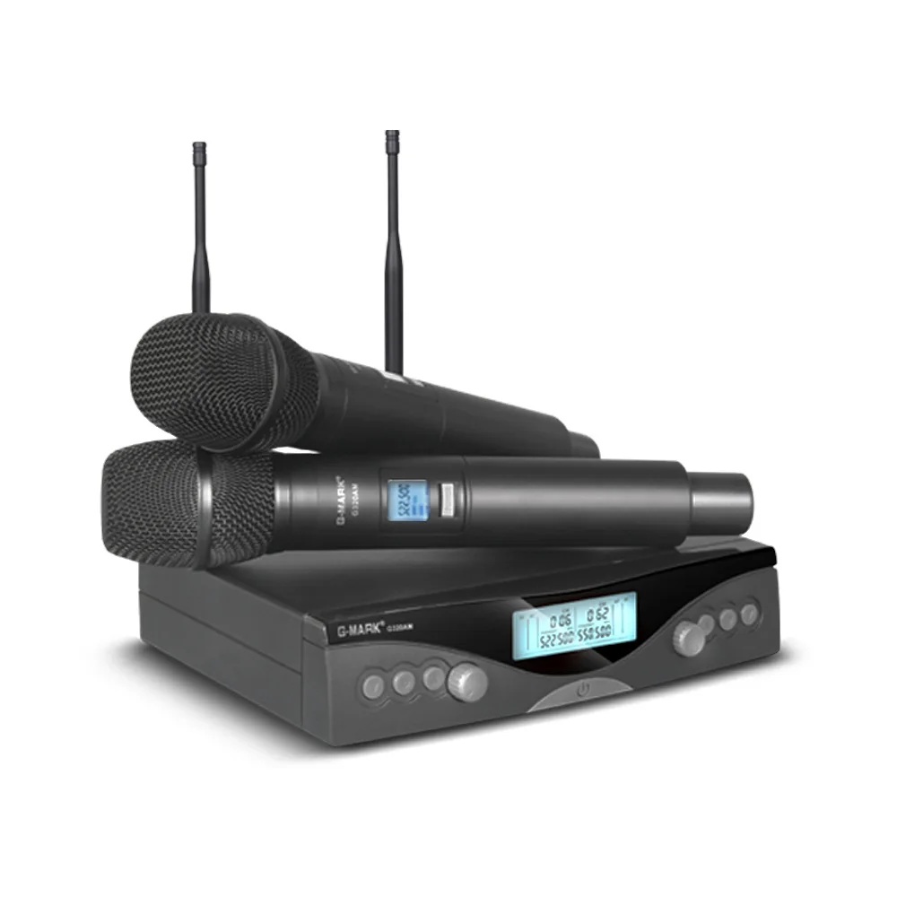 G-MARK G320AM Karaoke Wireless Microphone System Professional UHF Automatic Handheld Frequency Adjustable 100M Receive