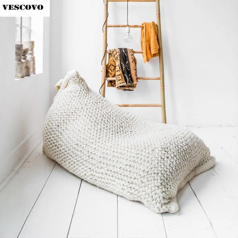 INS ручная работа ленивый диван креативная домашняя мебель хлопок линия одиночный диван фасоли мешок татами