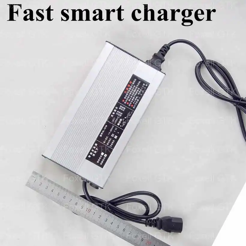 1pc 60v 5A fast smart charger 16s 60v battery charger DC for 60v 30ah 40ah Lithium ion polymer electric vehicles Aluminum case (1)