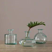 Современный креативный стиль Простота стеклянная ваза прозрачная украшение дома Современное домашнее декоративное стекло ваза цветы