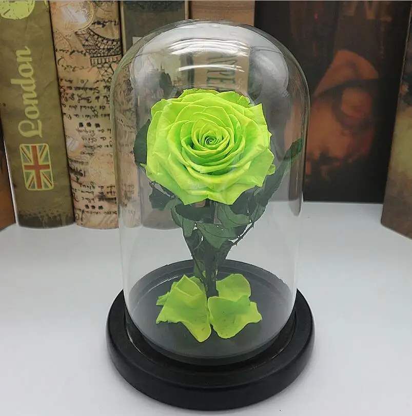 Forever Rose Flower Праздничная консервированная бесземная свежая роза в стеклянном подарок на день матери 10 цветов