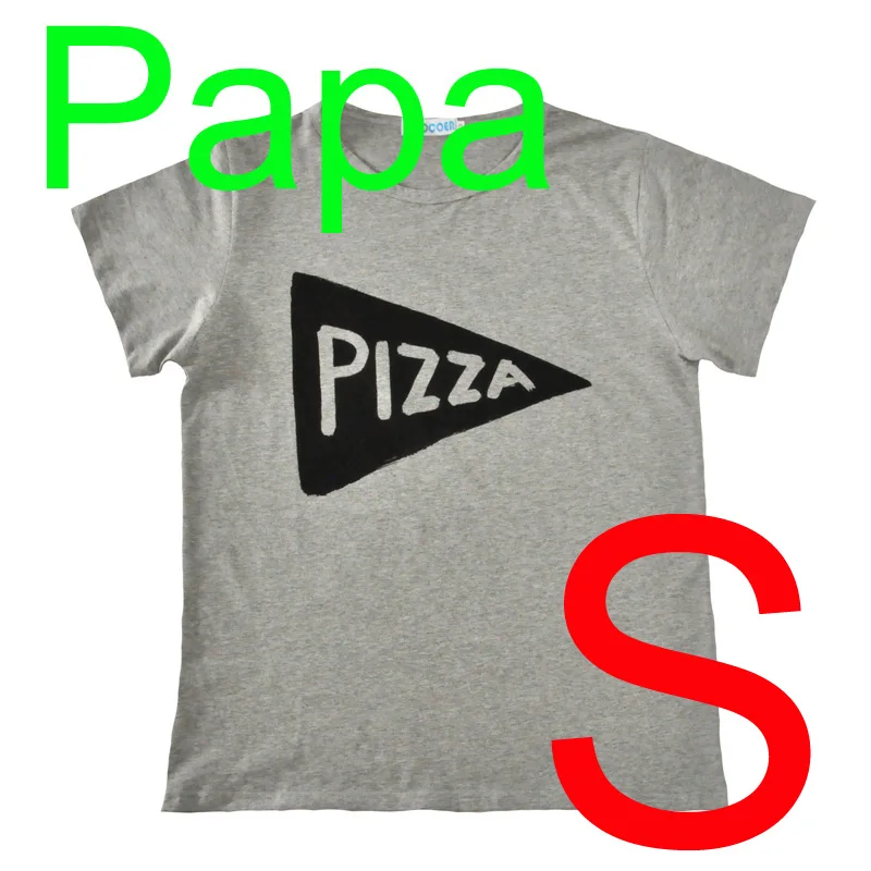 SOSOCOER/Одинаковая одежда для всей семьи футболка для мамы и дочки, папы и ребенка летний комбинезон года с рисунком медведя, папы, мамы, комплекты для малышей - Цвет: Pizza PAPA  S