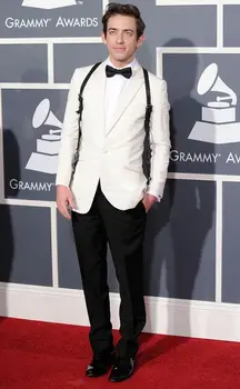 

2020 New White & Black Mix Match Tuxedos Men's Handsome Wedding Suits Cocktail Party Wear Magic Show Suits (Jacket+Pants+Bow)