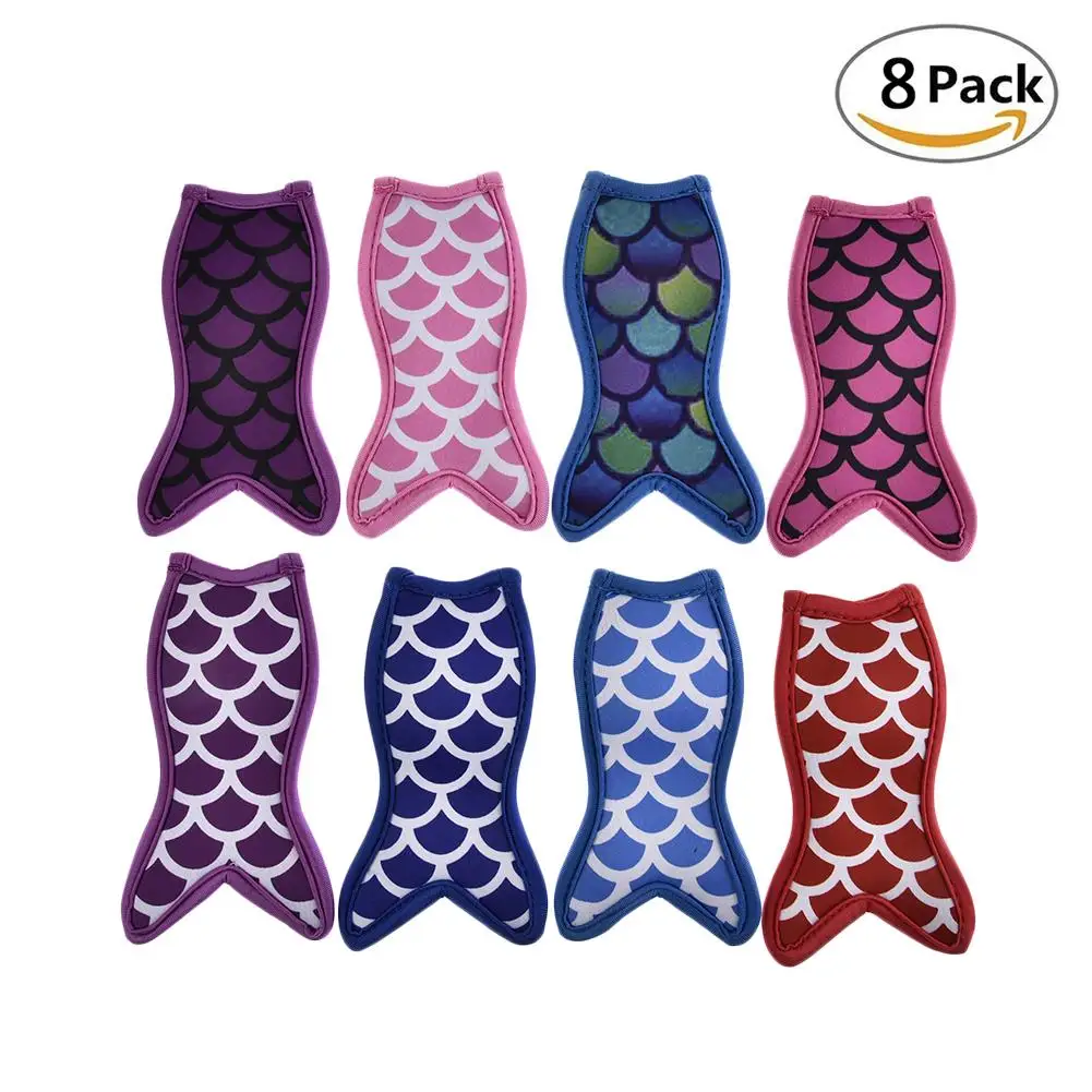 

8Pcs/Set Reusable Mermaid Style Holder Freezer Icy Pole Ice Lolly Cover Popsicle Protector For Ice Cream Tools For Kids Summer40