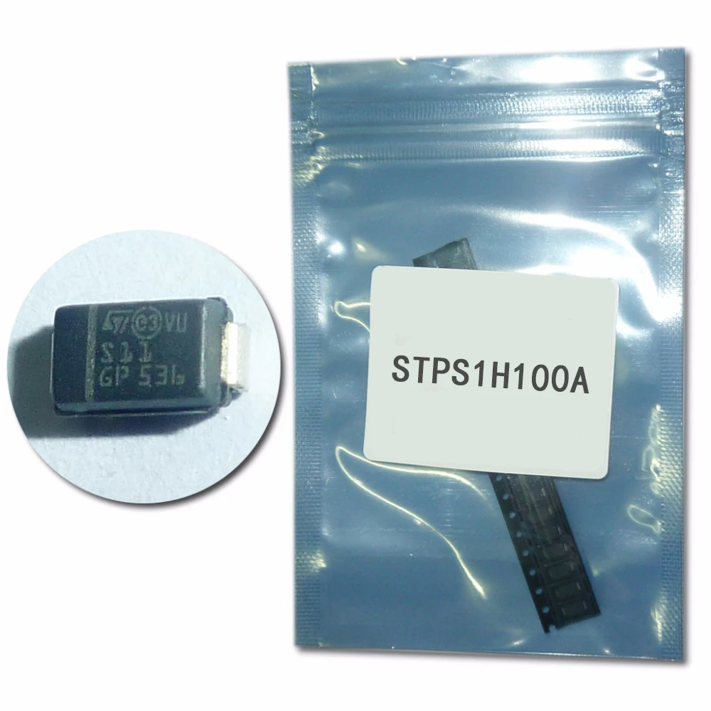 

STPS1H100A Schottky Barrier Diodes 100V 10A 860mV/0.86V SMA/DO-214AC marking S11 low forward voltage 10pcs/lot