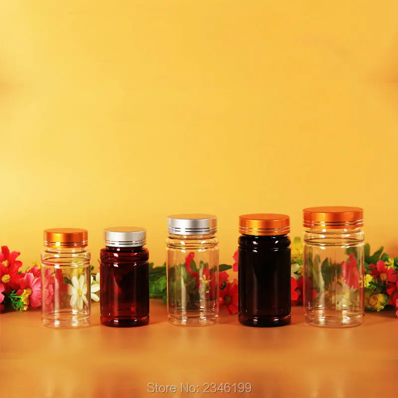 100ml30pcs/lot Platic Pharmaceutical Medicine Capsule Bottle With Metal