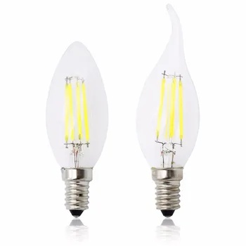 

1pcs E14 LED Filament Lamp 220V Dimmable Retro Edison Glass Candle Bulb 4W 8W 12W Replace 20W 40W 60W Halogen Light Chandeliers