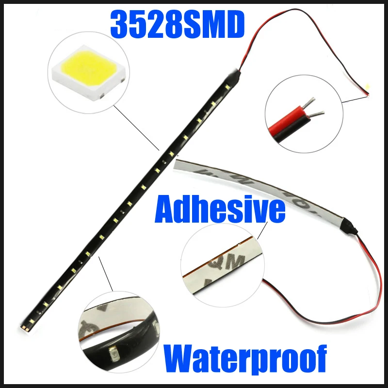 Светодиодный светильник 12 В 3528smd 120/ 90/60/30 см холодный белый водонепроницаемый