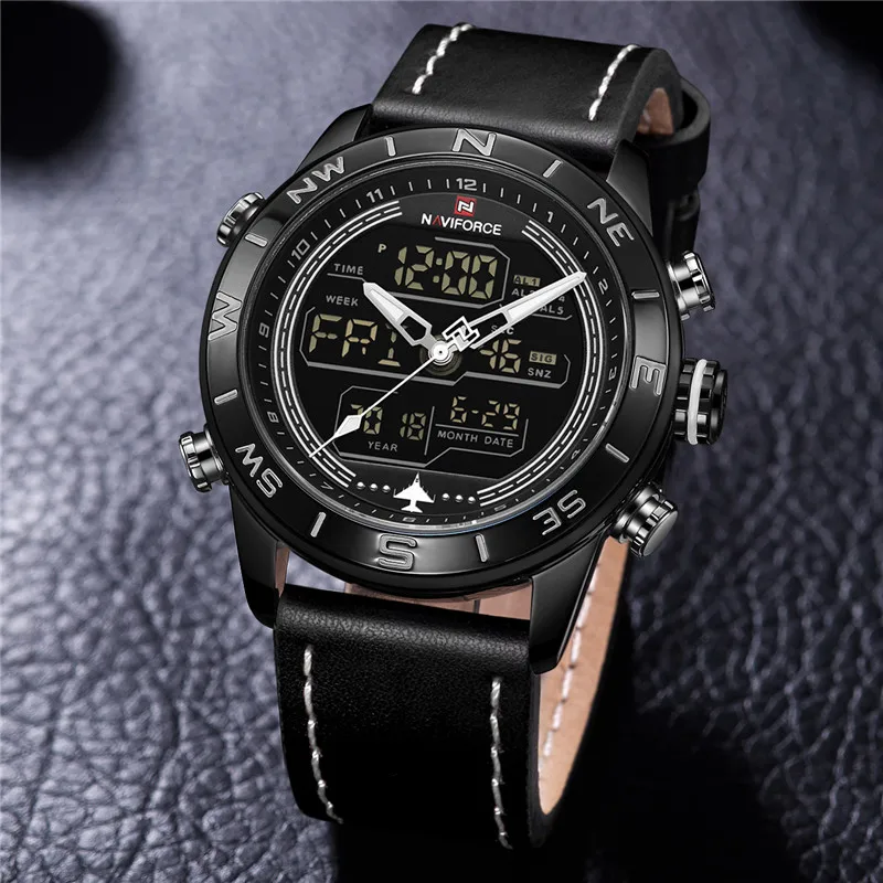 Мужские часы NAVIFORCE мужские спортивные светодиодные аналоговые цифровые