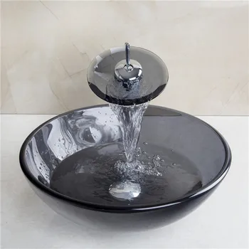 

Simple grey glass round basin Above counter basin European style wash basin Wash basin Wash basin Hand painted basin LO613537
