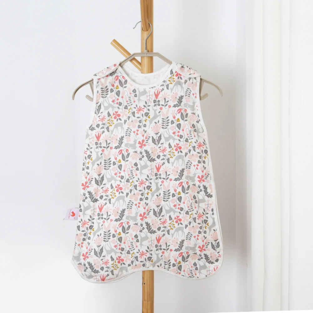

Baby Sleeping Bag Luxury Designer High Quality 100% Cotton Flowers Deer Pattern Cute Pink Sleeping Vest Children Sleepsacks