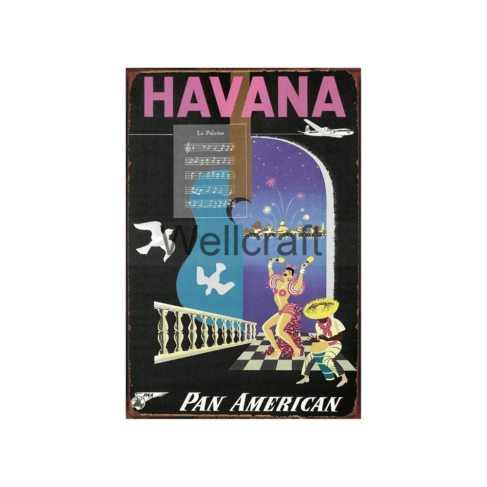 [WellCraft] тики баб Куба Гавана Гавайи летний металлический знак настенные плакаты художественная винтажная живопись индивидуальный Декор HY-1729 - Цвет: SA-2515