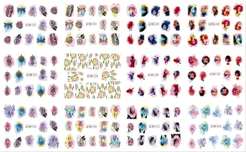 

UPRETTEGO 12 PACKS / LOT NAIL ART BEAUTY WATER DECAL SLIDER NAIL DYED POP STAR DANCER TASSEL WHEELS PENDANT BN421-432