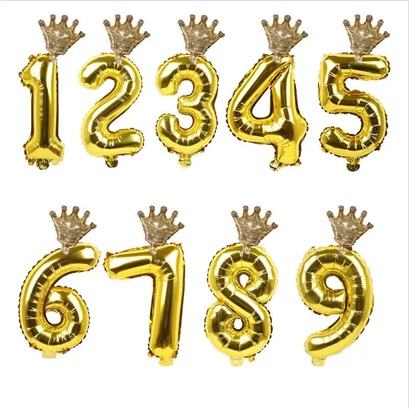 32 дюйма розовые, золотые, серебряные фольгированные шары с цифрами Корона Микки воздушный шар "Минни" фигурка От 1 до 5 лет детей день рождения Декор - Цвет: As Picture