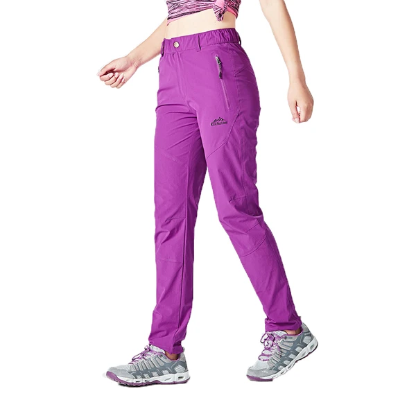 Women Purple Горные мужские женские летние спортивные быстросохнущие штаны для походов, кемпинга, ветронепроницаемые брюки для рыбалки, альпинизма, треккинга MA223 - Цвет: Women Purple