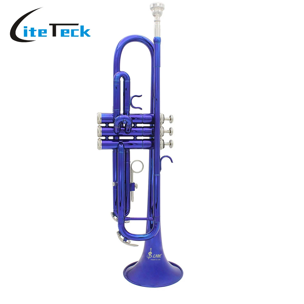 

High Quality Brass Trumpet Bb B Flat Exquisite with Mouthpiece Cleaning Brush Cloth Gloves Strap