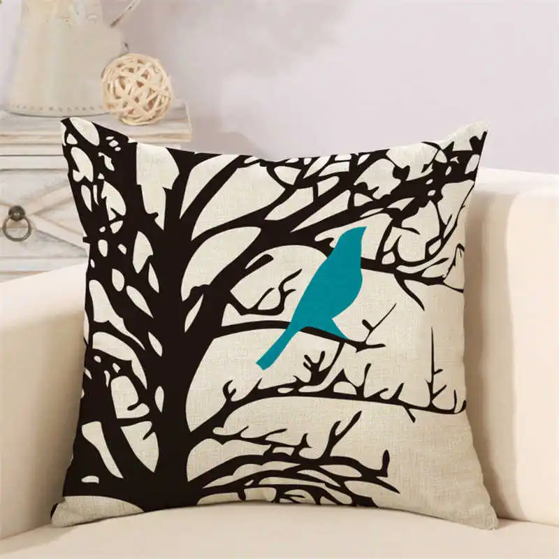 animal pillow case linen bird cushion cover (2)