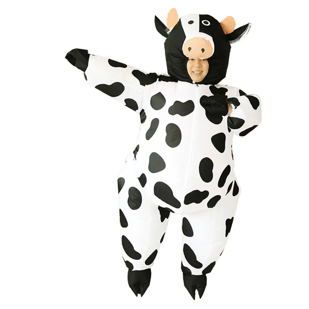 Inflatable Cow Costume for Men Women Adult Unisex Fancy Dress Air Suit Milk Cattle Carnival Party Christmas Halloween Outfits (3)