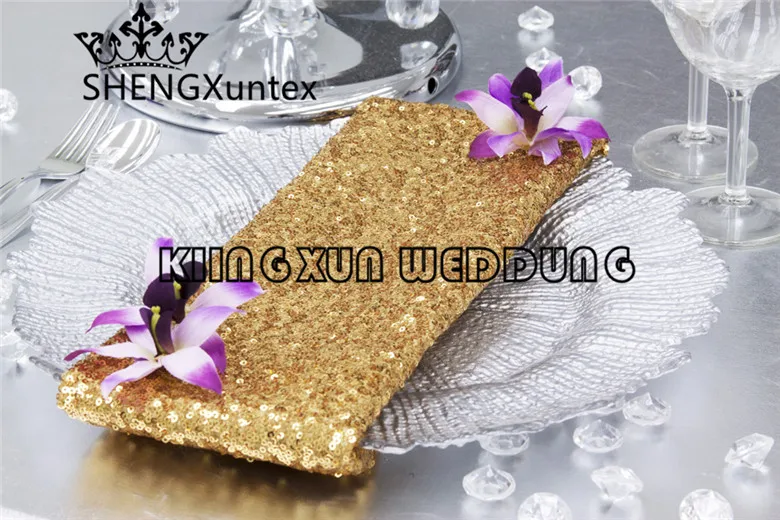 gold Good looking 40 см* 40 см блесток Столовая салфетка для свадьбы Event Скатерти украшения - Цвет: gold