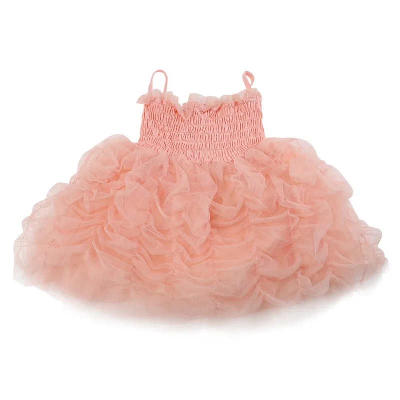 

2-6 Yer Kids Girls Wedding Dress Elegant Princess Party Pageant Formal Dress Sleeveless Sweet Dress