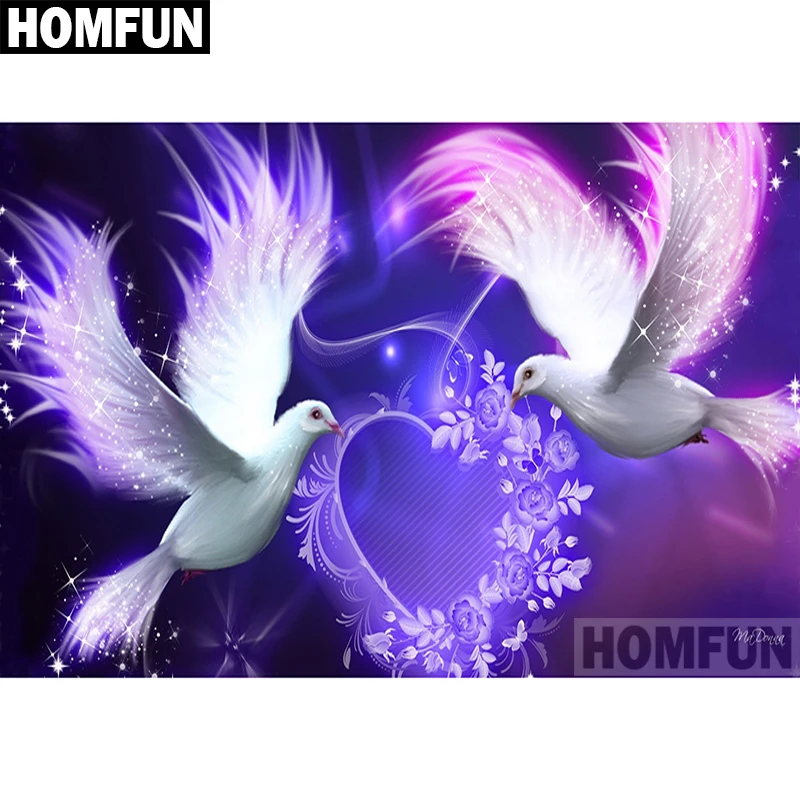Diamond Painting HOMFUN Full Square/Round Drill 5D DIY Diamond Painting "Dove love" Embroidery Cross Stitch 5D Home Decor Gift A00494