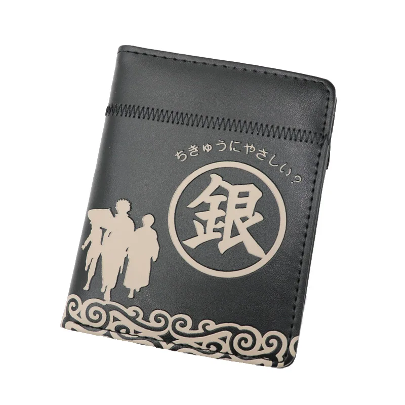 

Anime Gintama Sakata Gintoki Zipper Purse More than 10 Types Creative Black Wallets to Choose for Collection or Cosplay