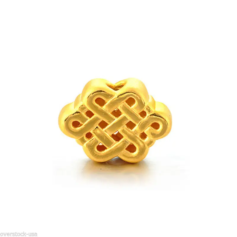 

New 24K Yellow Gold Pendant / 3D Craft Lovely Chinese Knot Bead Pendant