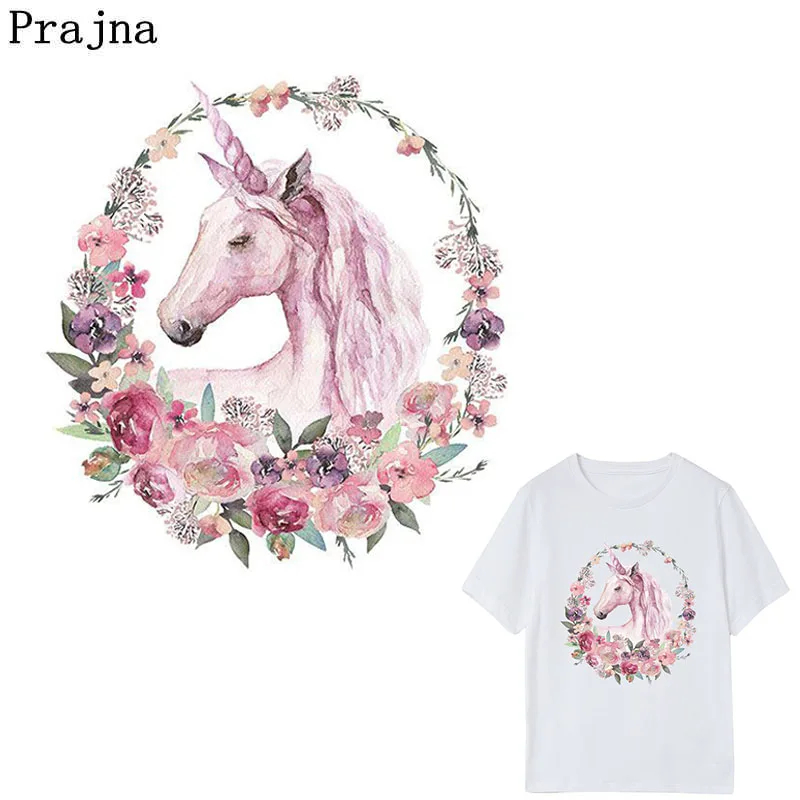 Prajna Unicorn Iron On Patches Heat Transfer T-shirt Dresses For Children Washable Families Decoration Applique Accessory E | Дом и сад