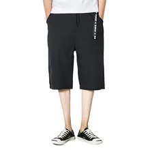 Harajuku мужские Новые повседневные шорты Лето Мода Досуг Лен большой размер свободные телячья Длина шорты спортивные однотонные шорты$7