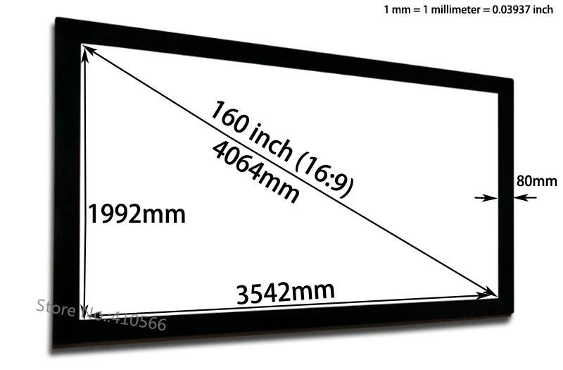160 Inch Flat screen dimension