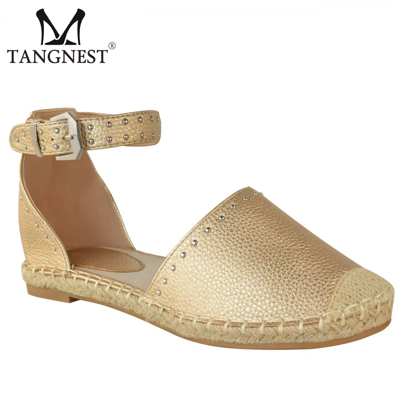 

Tangnest 2019 Summer D'orsay Flats Women Ankle Strap Gladiator Sandals Platform Slip On Solid Ladies Daily Flat Shoes XWZ5358