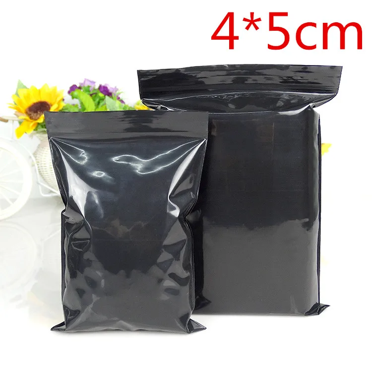 500Pcs/Lot Small 4cm*5cm Black Zip Lock Resealable Ziplock Grip Seal Plastic Retail Package Bag Zipper Packing Storage Pouch | Дом и сад