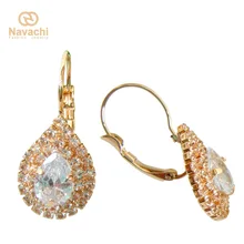 Navachi Кристаллы Кольцо с фианитом Кристалл желтый серьги-кольца оптом SMT2614